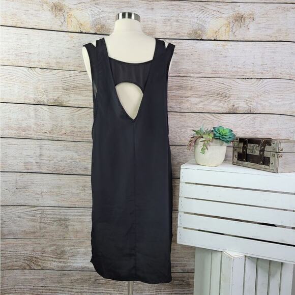 A. OK Black Cutout Mini Shift Dress Size S Sleeveless Round Neck Double Straps - Picture 3 of 9